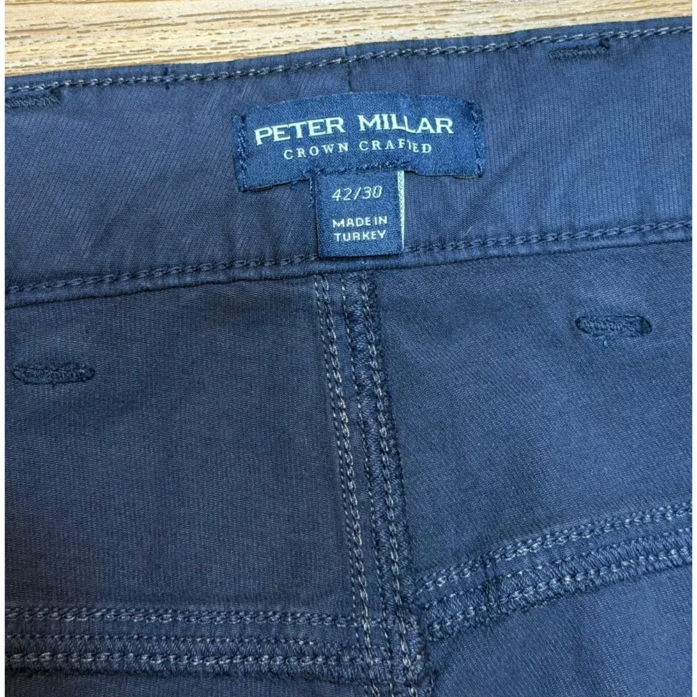Peter Millar Crown Crafted Wayfare Tailored Fit 5 Pocket Navy Pants Sz 42/30